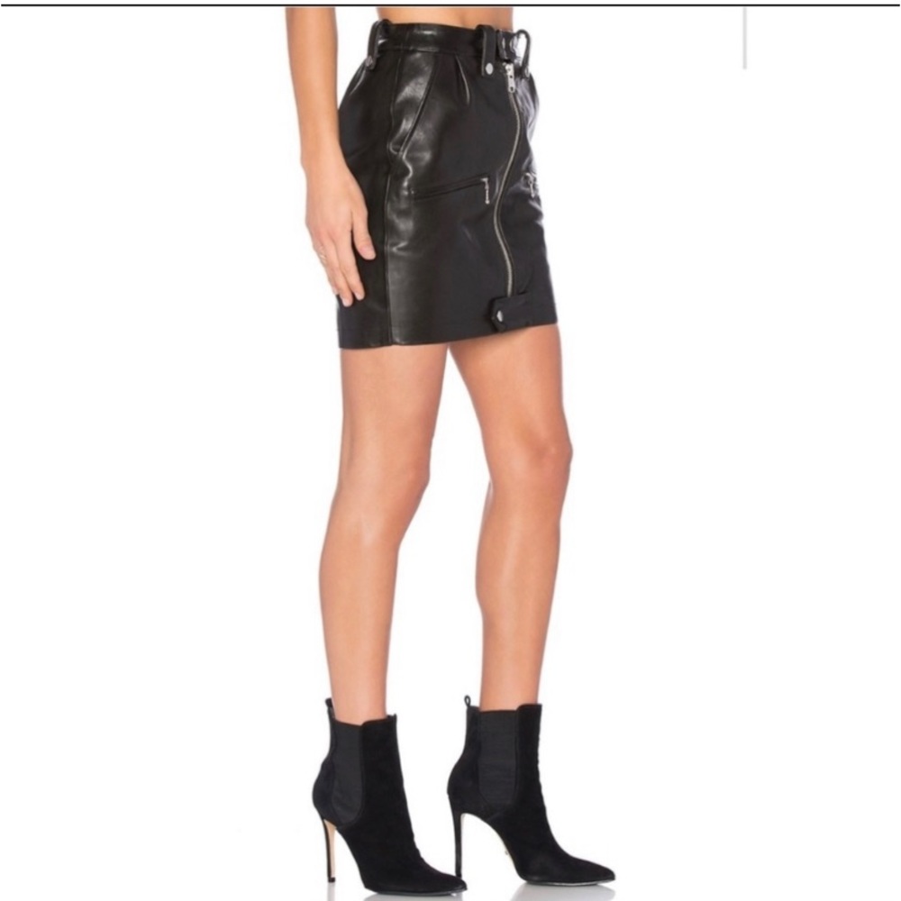 SOLD Frame leather moto skirt Size 32